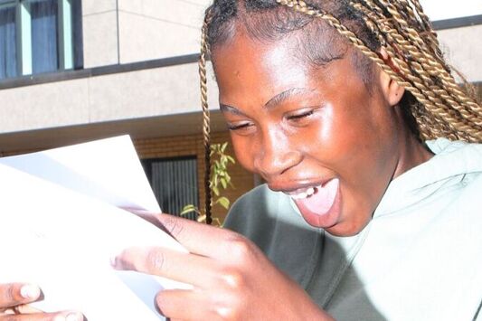 Paxman Academy student Ireayo Oyebanji celebrates her GCSE results