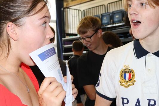 GCSE students Charlotte Finch and Seth Garner at Clacton County High School