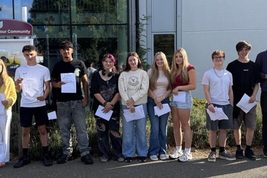 GCSE students at The Colne Community School celebrate their results