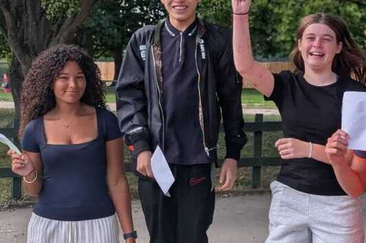 Students at Harwich and Dovercourt High School celebrate their GCSE results