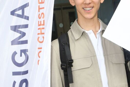 Celebrating GCSE student Josh Vrticka at Philip Morant School and College